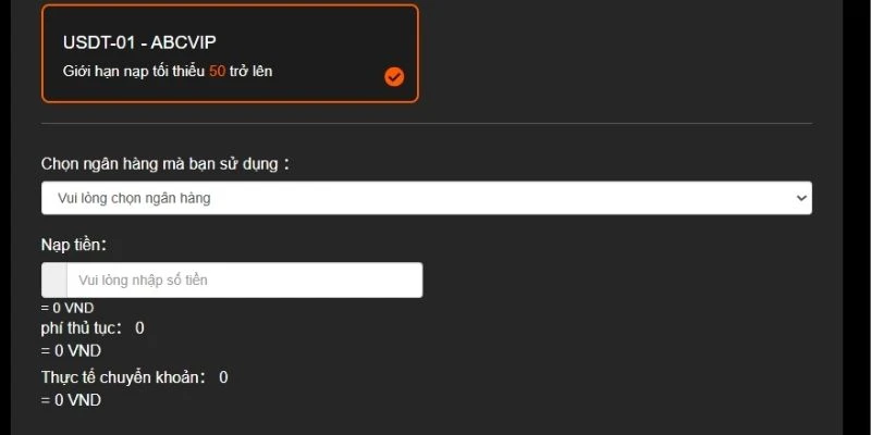 Nạp tiền U888 ẩn danh an toàn qua USDT
